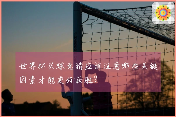 世界杯买球竞猜应该注意哪些关键因素才能更好获胜？